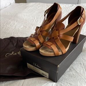 Cole Haan Tan Heels with Wedge Design